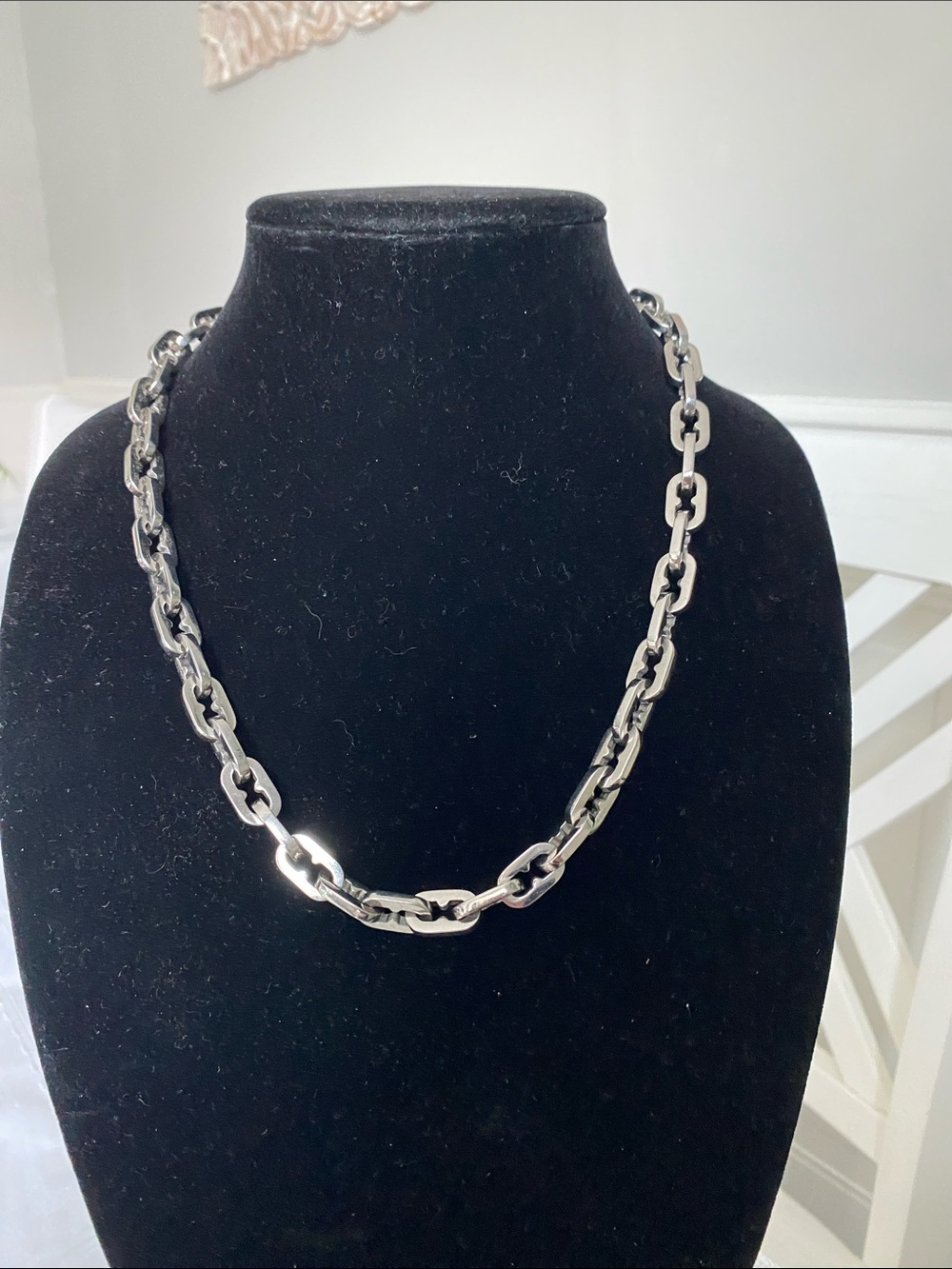 Men's Polished Silver Link Necklace - Minimal Chain Style